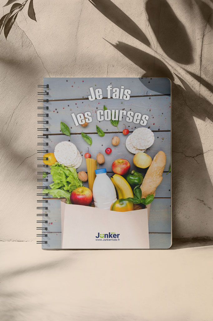 Livre des Produits pour enfants avec pictogrammes pour les courses, outil inspiré du PECS